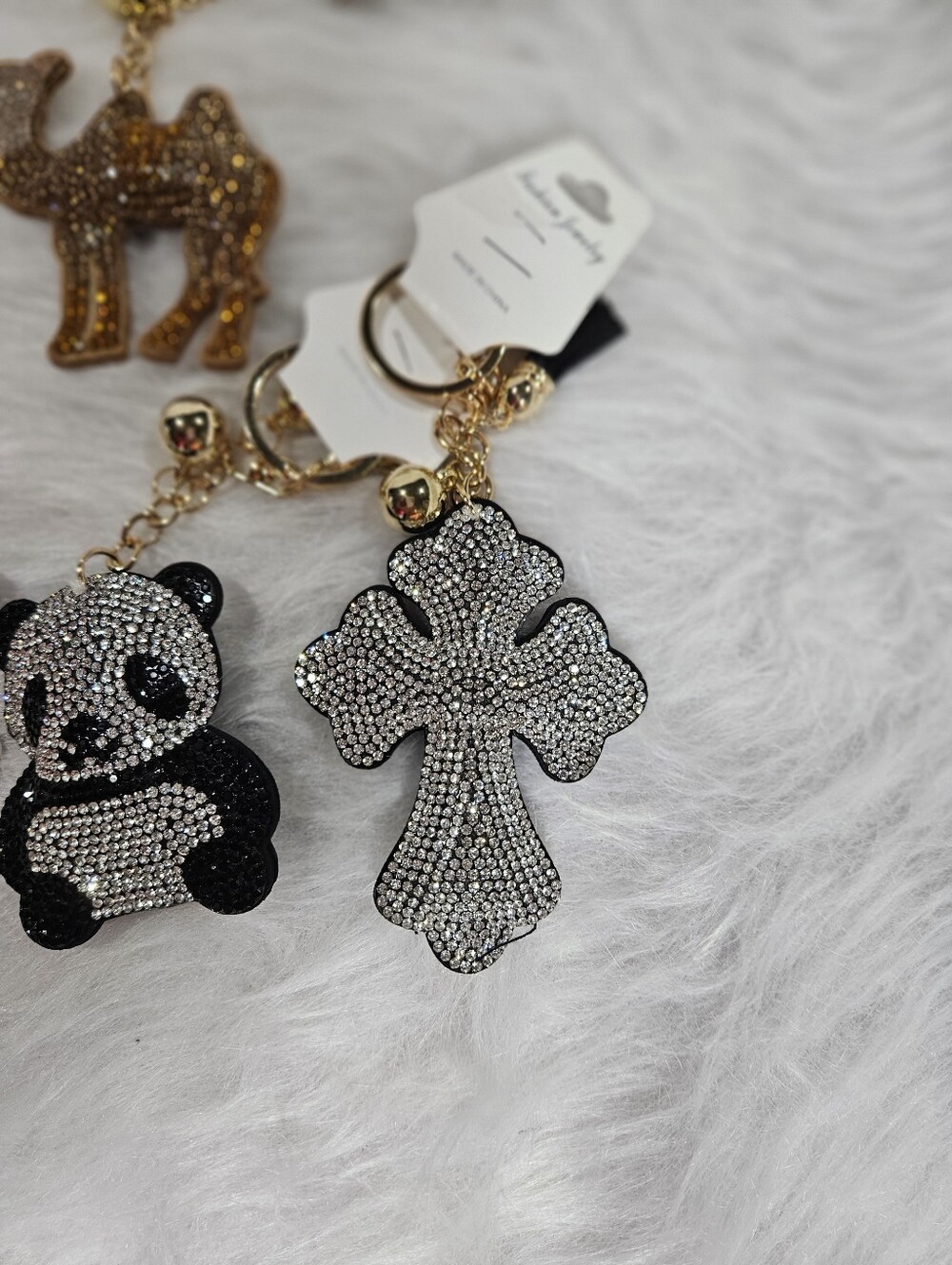 NWT Assorted Rhinestone Keychain Charms - Pink, Gold, Silver, Black - Picture 4 of 5